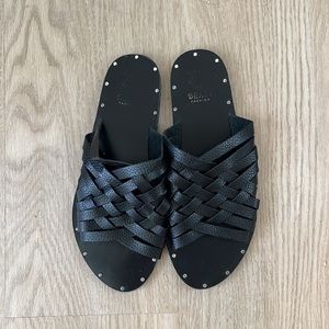 Leather knit Sandals